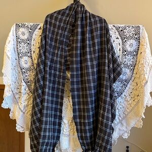 Scarf/Shawl Brown and White Plaid  NWT